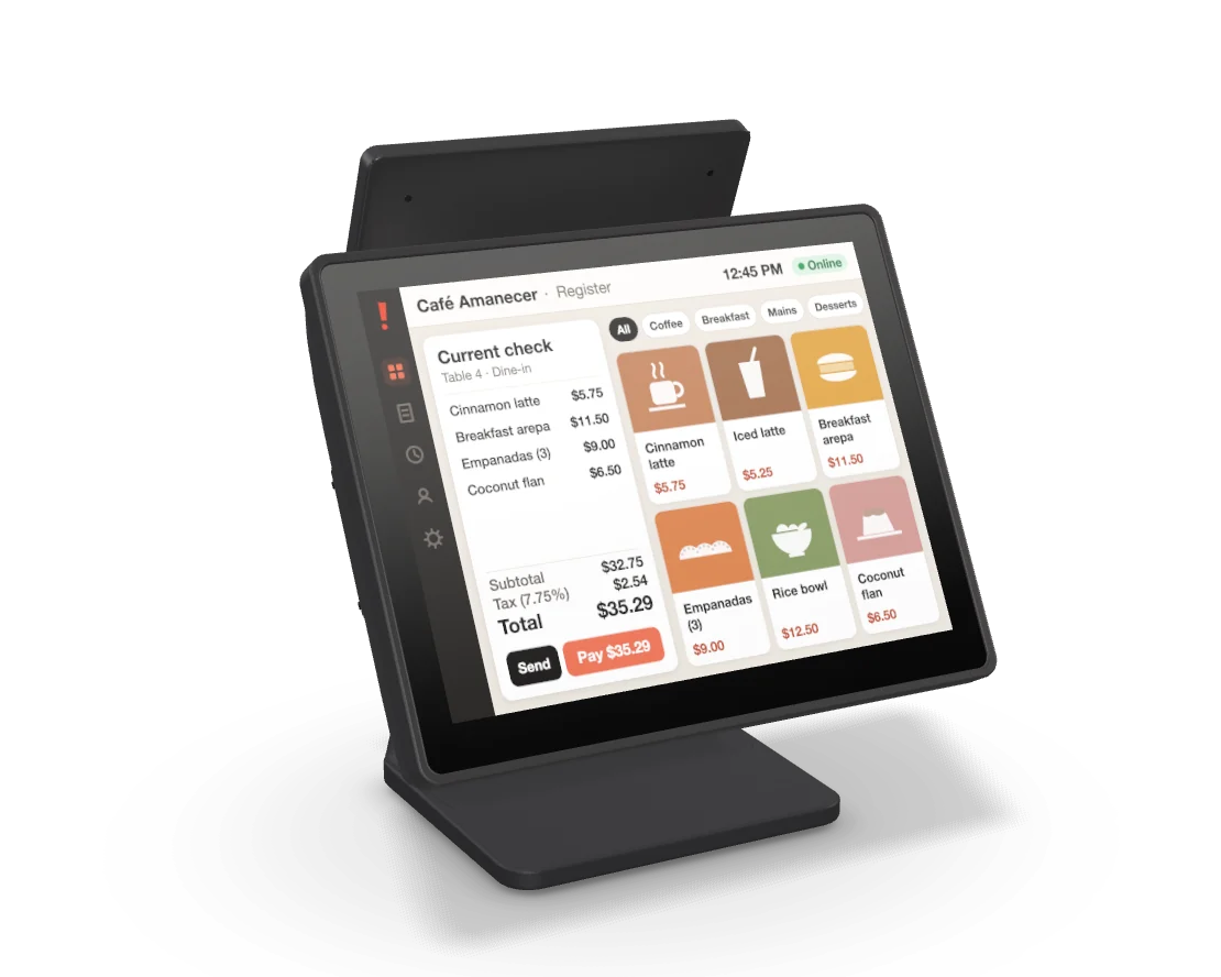Volcora dual-screen POS station